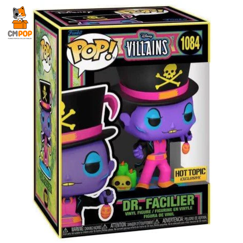 Dr Facilier Blacklight - #1084 Funko Pop! Disney Villains Hot Topic Exclusive Pop