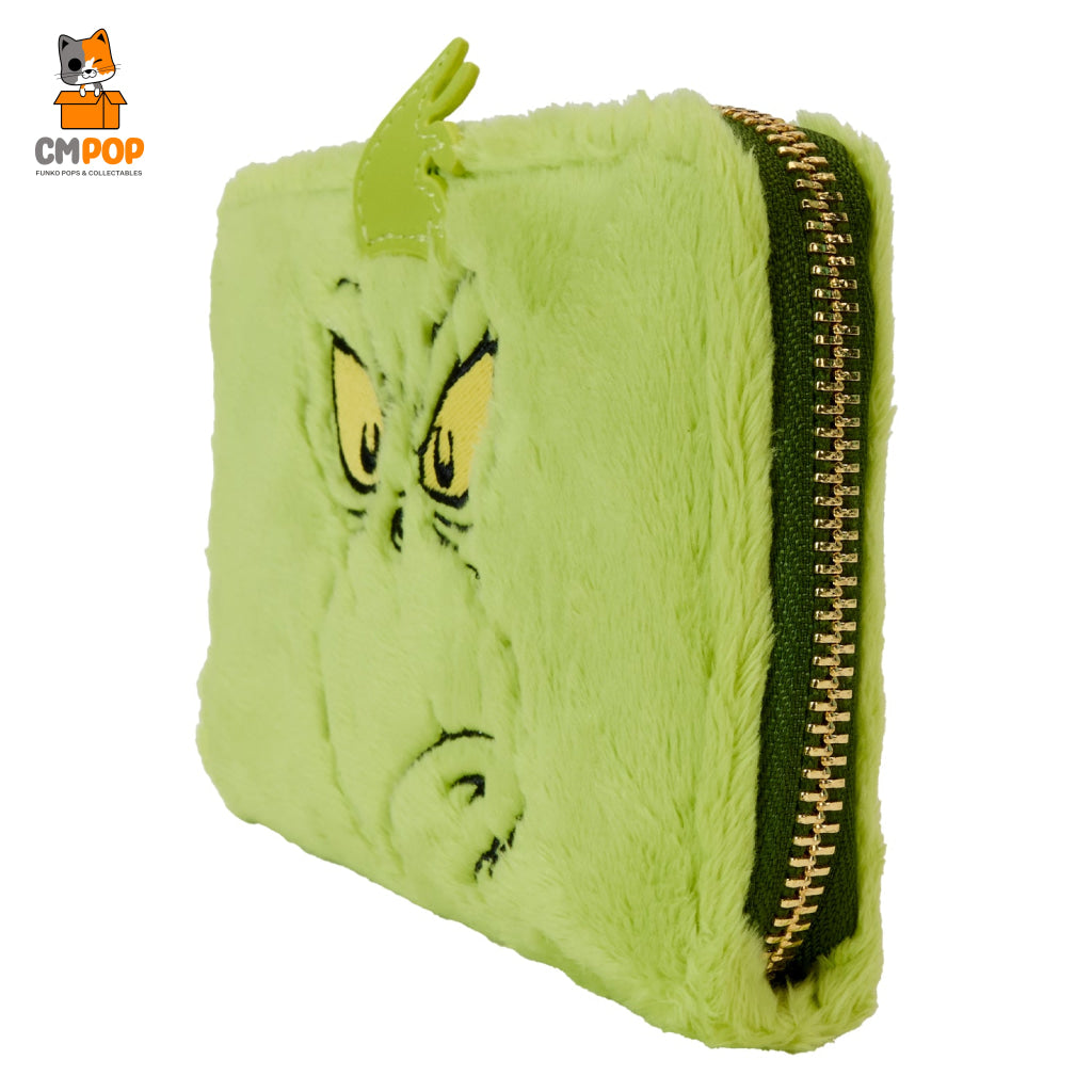 Dr Seuss Plush Grinch Glow Cosplay Zip Around Wallet - Loungefly