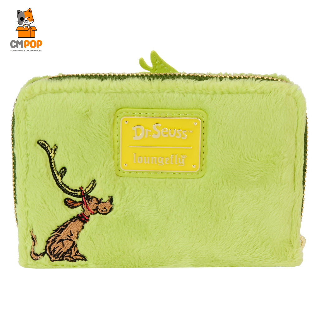 Dr Seuss Plush Grinch Glow Cosplay Zip Around Wallet - Loungefly