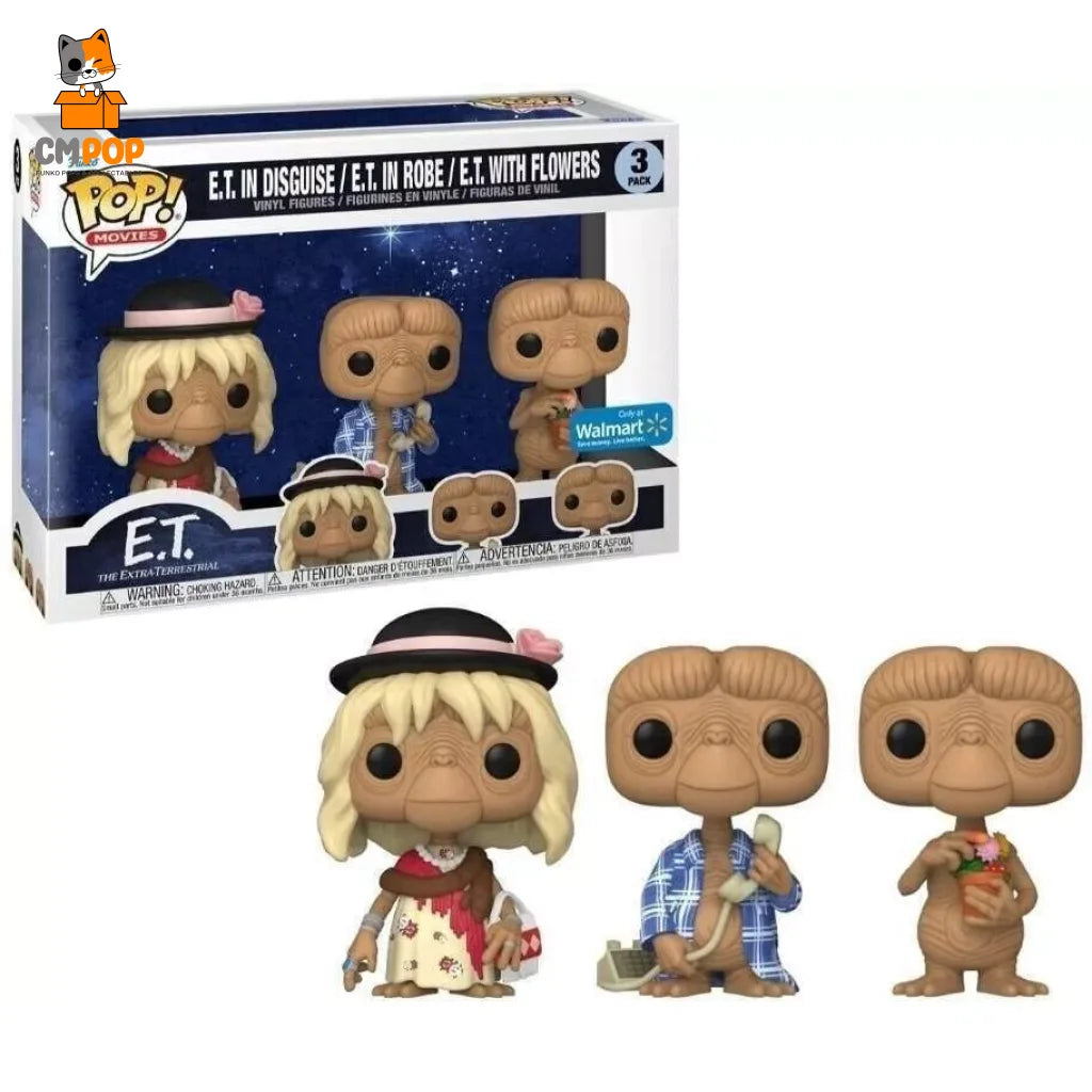 E.t In Disguise - 3 Pack Funko Pop! Movies The Extra Terrestrial Walmart Exclusive