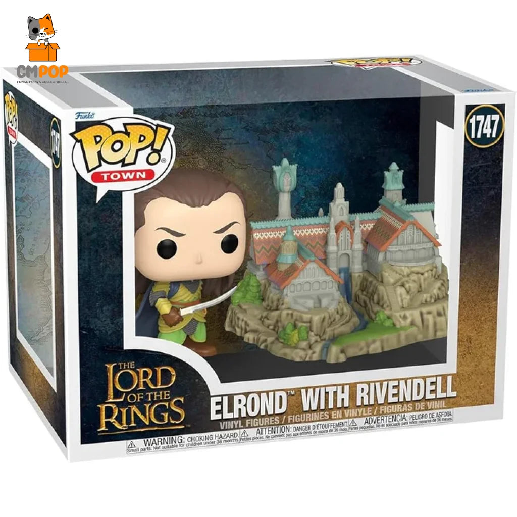 Elrond With Rivendell - #1747 Funko Pop! Town The Lord Of The Rings Pop