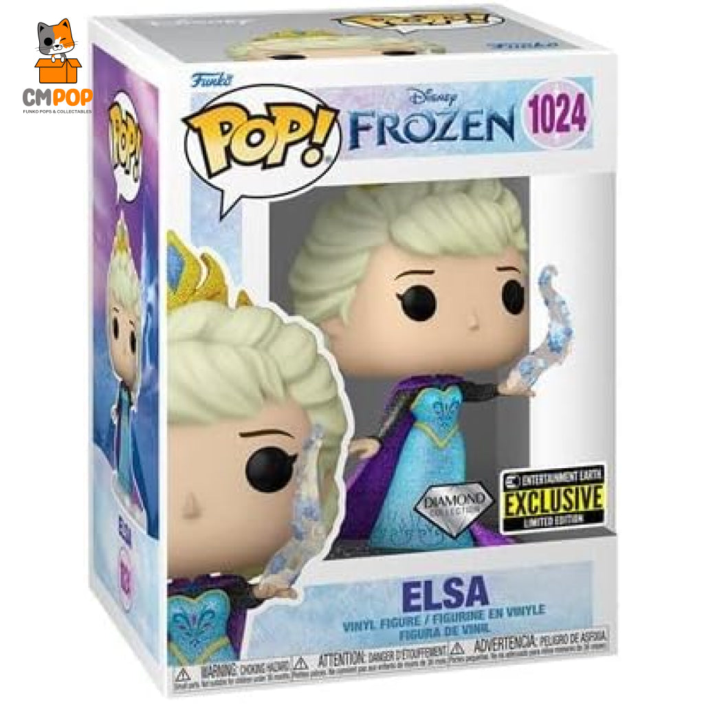 Elsa - #1024 Funko Pop! Disney Princess Diamond Collection Entertainment Earth Exclusive Limited