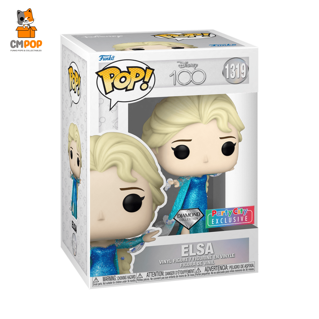 Elsa - #1319 Funko Pop! Disney 100 Diamond Collection Party City Exclusive Pop