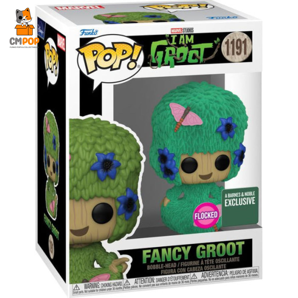 Fancy Groot Flocked - #1191 Funko Pop! I Am Marvel Barnes And Noble Exclusive Pop