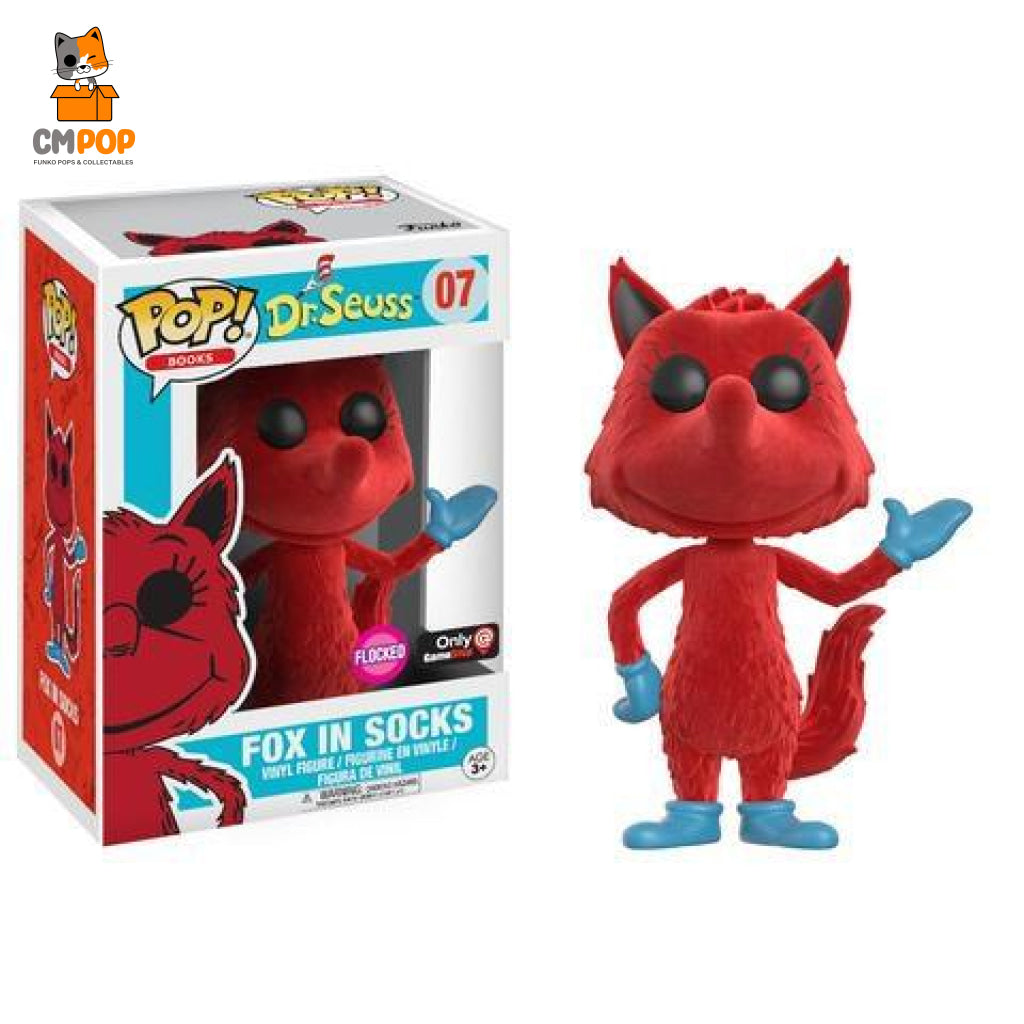 Fox In Socks - #07 Funko Pop! Books Dr Seuss Flocked Gamestop Exclusive Pop