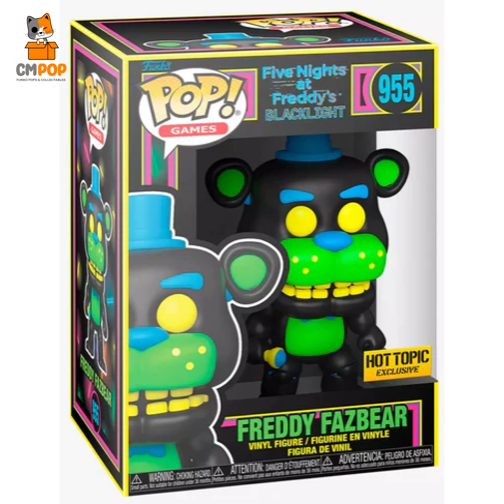 Freddy Fazbear Blacklight - #955 Funko Pop! Five Nights At Freddys Hot Topic Exclusive Pop