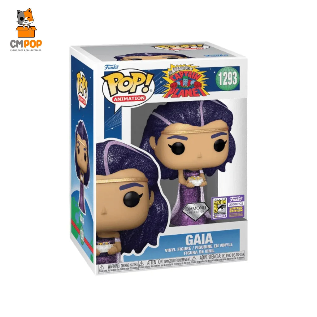 Gaia - #1293 Funko Pop! Animation The New Adventures Of Captain Planet Diamond Collection Sdcc 2023