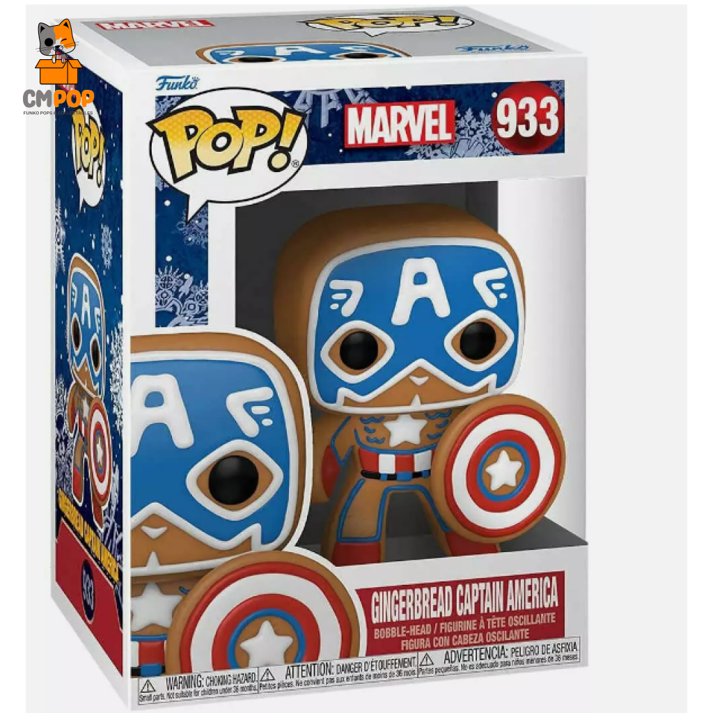 Gingerbread Captain America - #933 Funko Pop! Marvel Pop