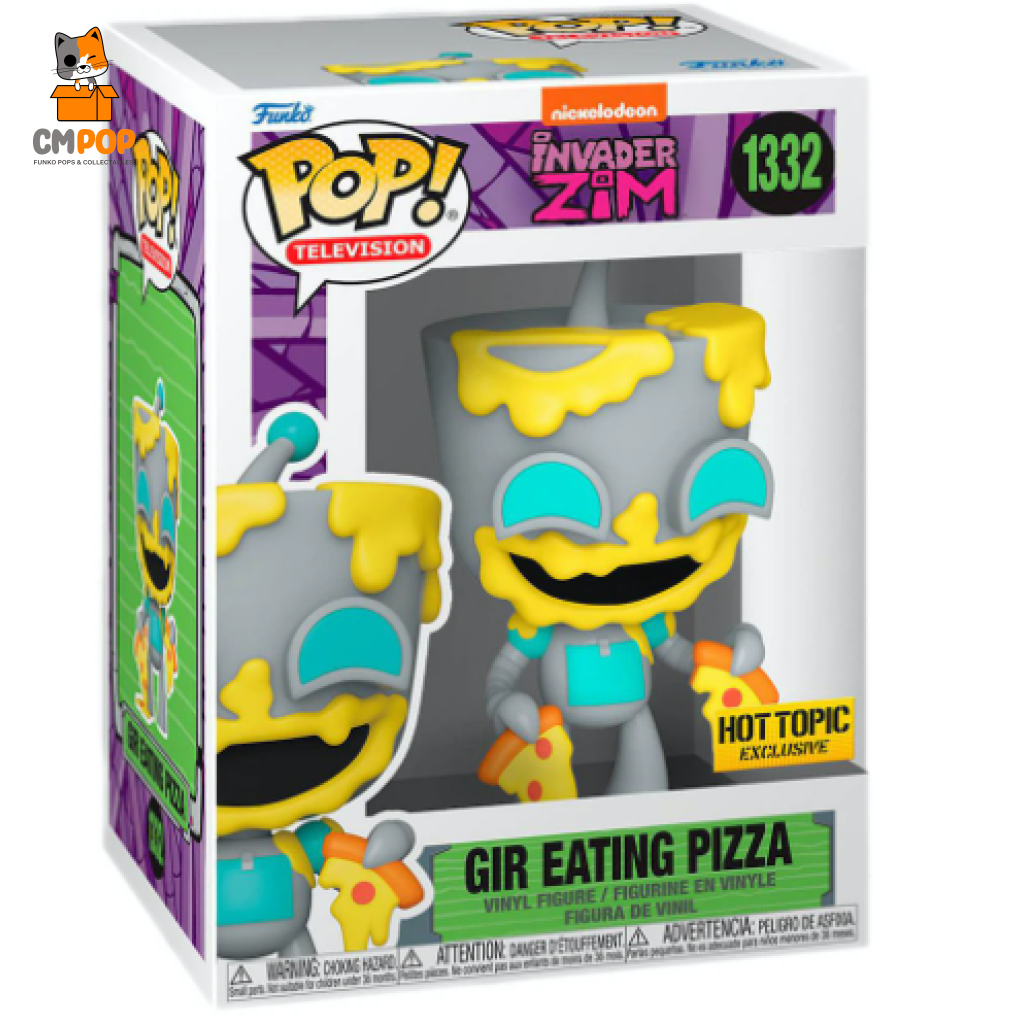 Gir Eating Pizza - #1332- Funko Pop! Invader Zim Hot Topic Exclusive Pop