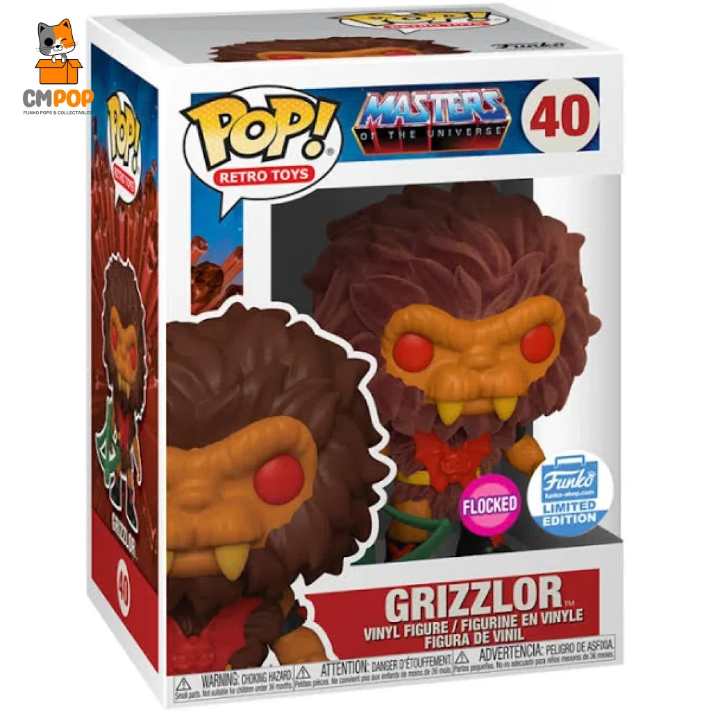 Grizzlor - #40 Funko Pop! Retro Toys Masters Of The Universe Flocked Limited Edition Pop