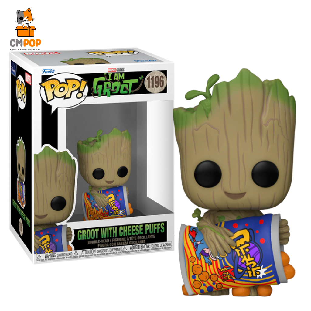 Groot With Cheese Puffs - #1196 Funko Pop! I Am Marvel Special Edition Exclusive Pop