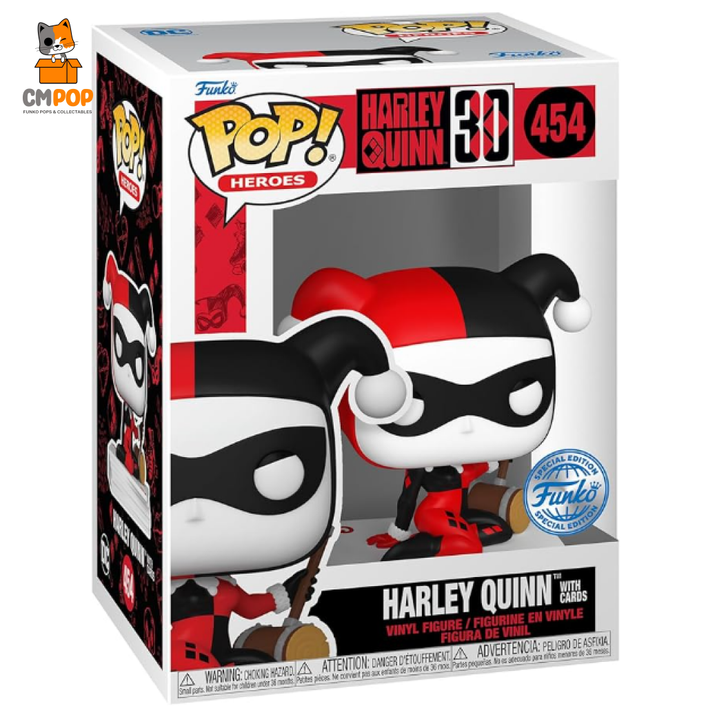Harley Quinn On Cards - #454 Funko Pop! Dc Exclusive Pop