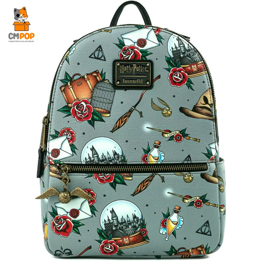 Harry Potter Tattoo Aop Mini Backpack - Loungefly