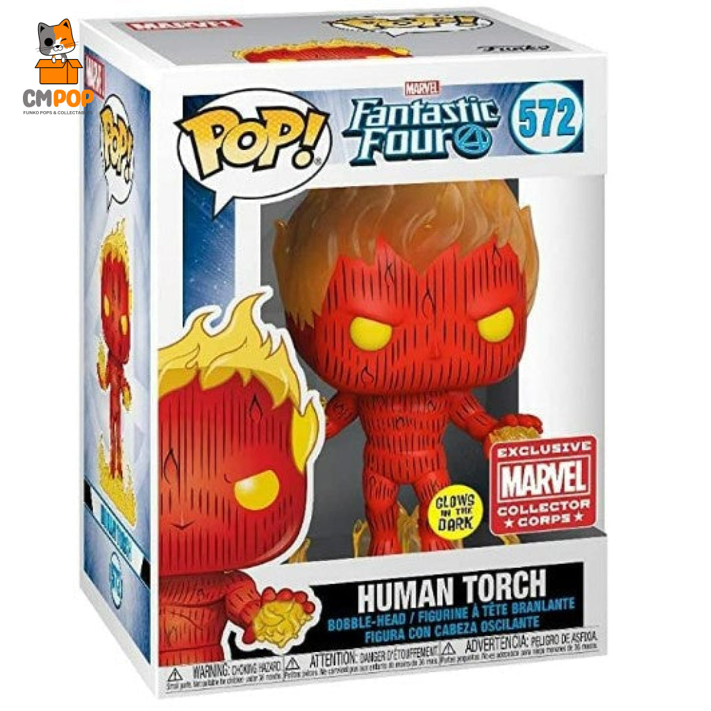 Human Torch Gitd - #572 Marvel Fantatsic Four Collector Corps Funko Pop
