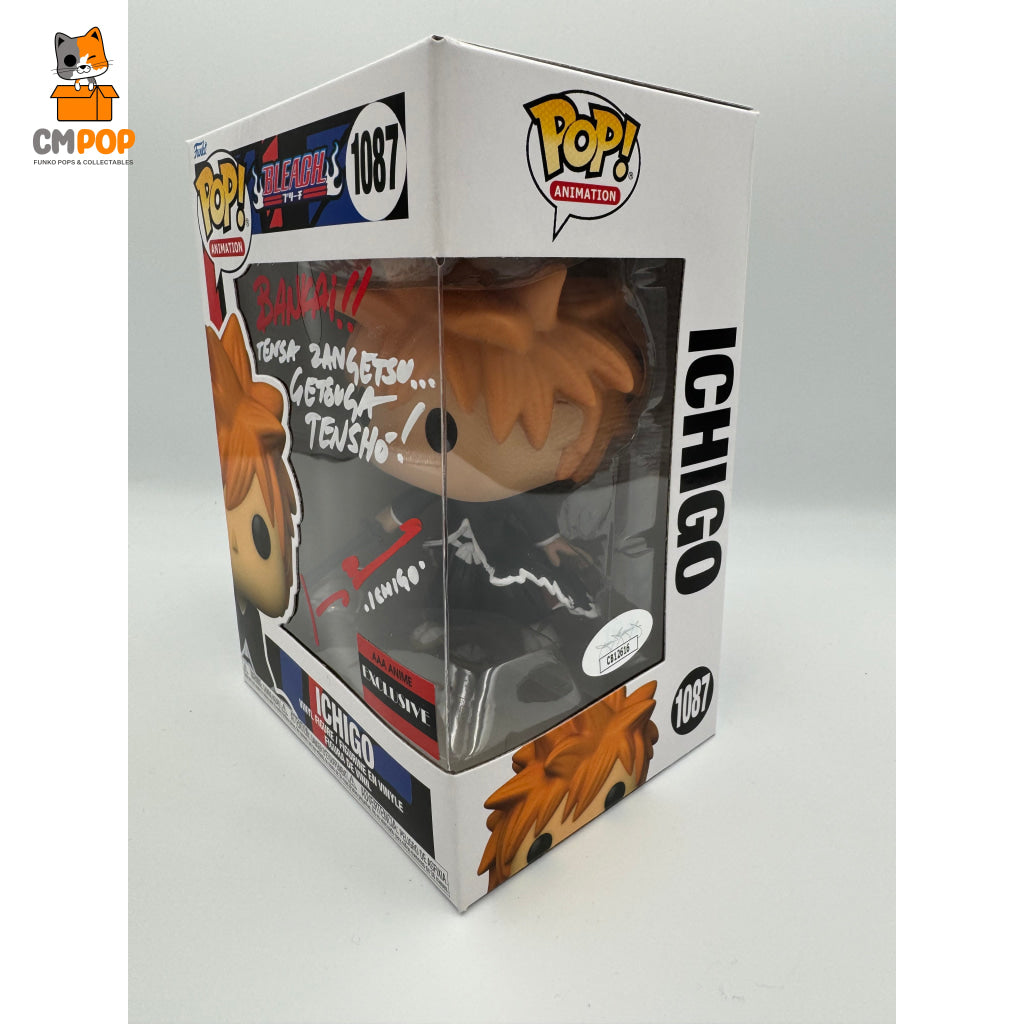 Ichigo - #1087 Funko Pop! Animation Bleach Aaa Anime Exclusive Signed By Johnny Yong Bosch