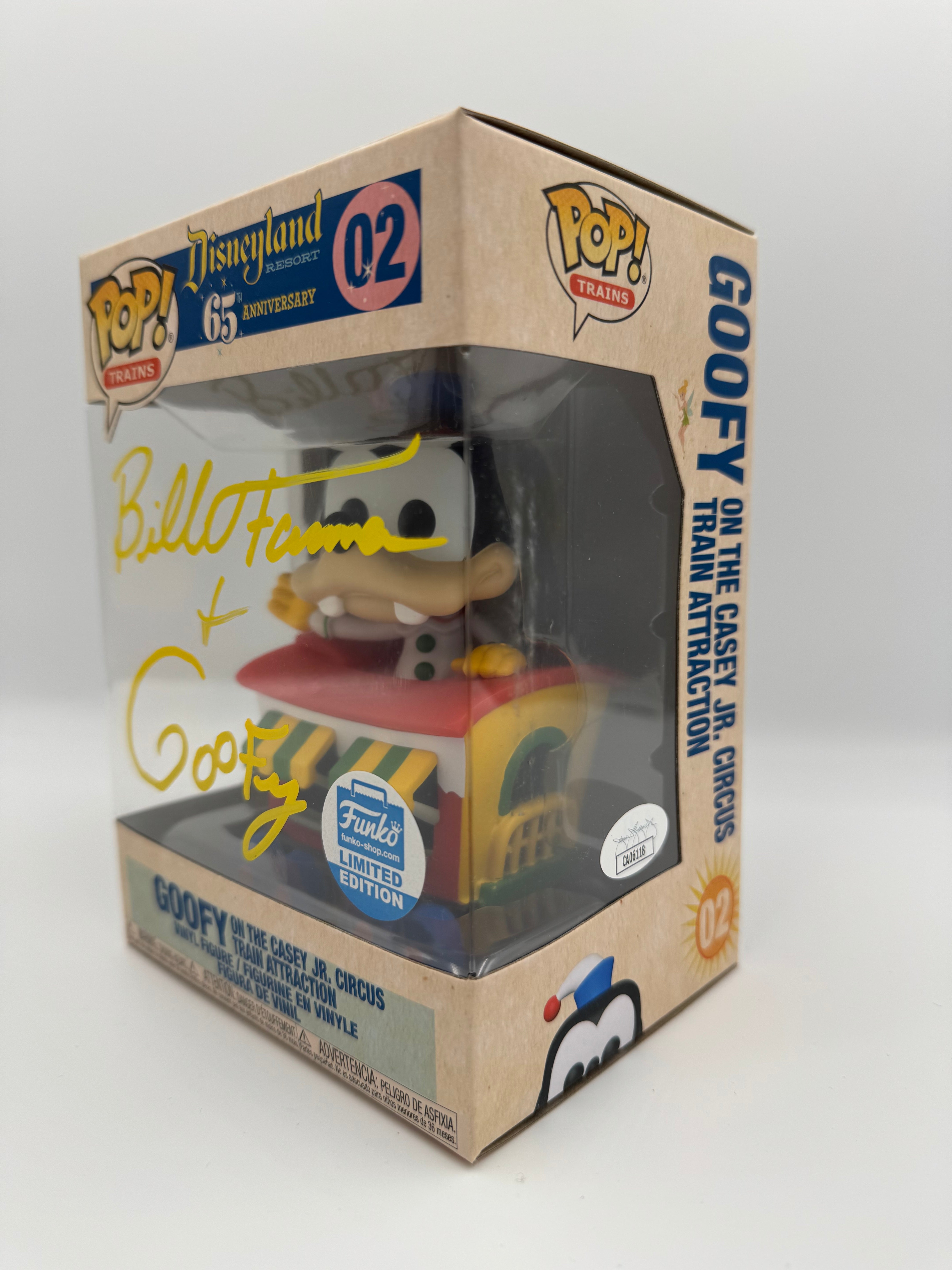 Goofy - #02 - Funko Pop! - Trains  - Disneyland -  Funko Exclusive - Signed by Bill Farmer   - Certified Pop!