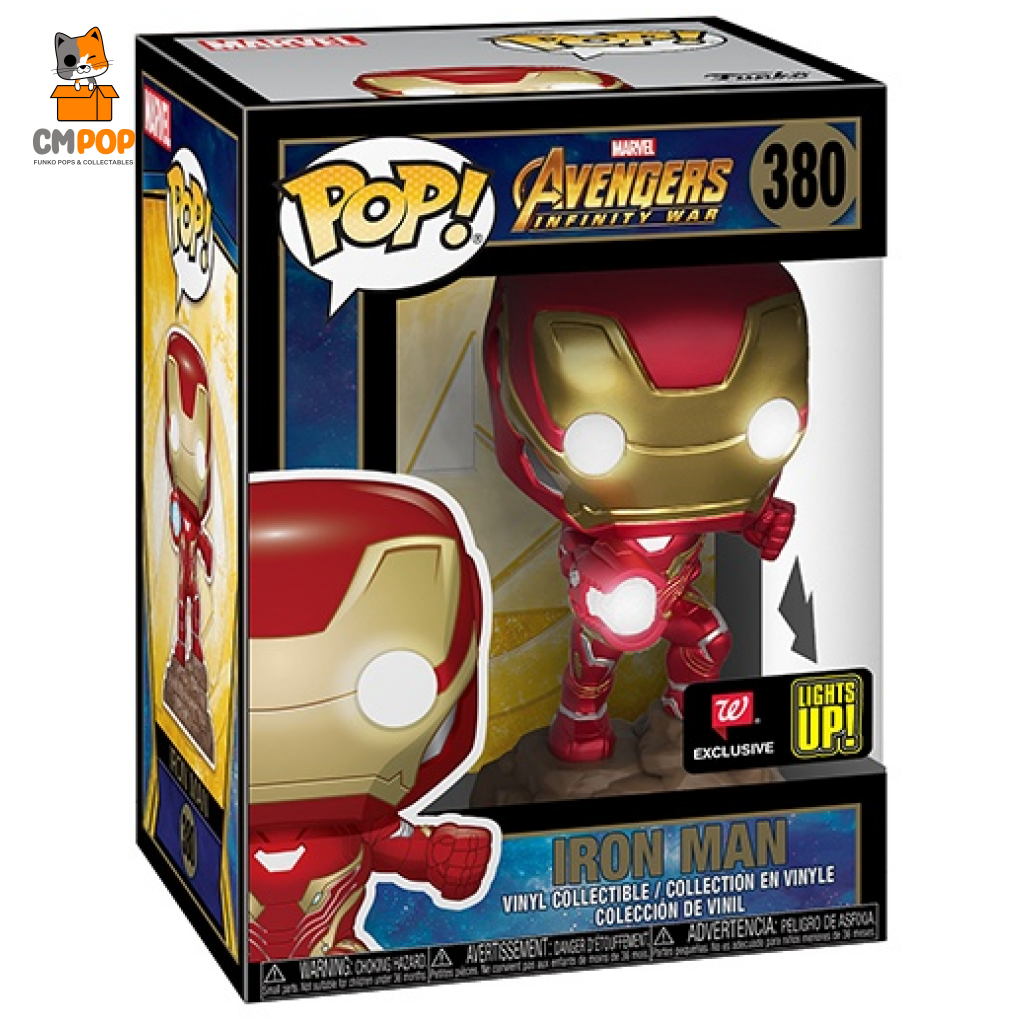 Iron Man - #380 Funko Pop! Marvel Avengers Infinity War Walgreens Exclusive Lights Up! Pop