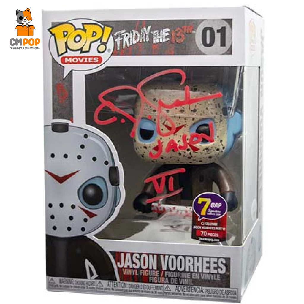 Jason #01 - Funko Pop! Movies Friday The 13Th Signed By Cj Graham Certified Pop