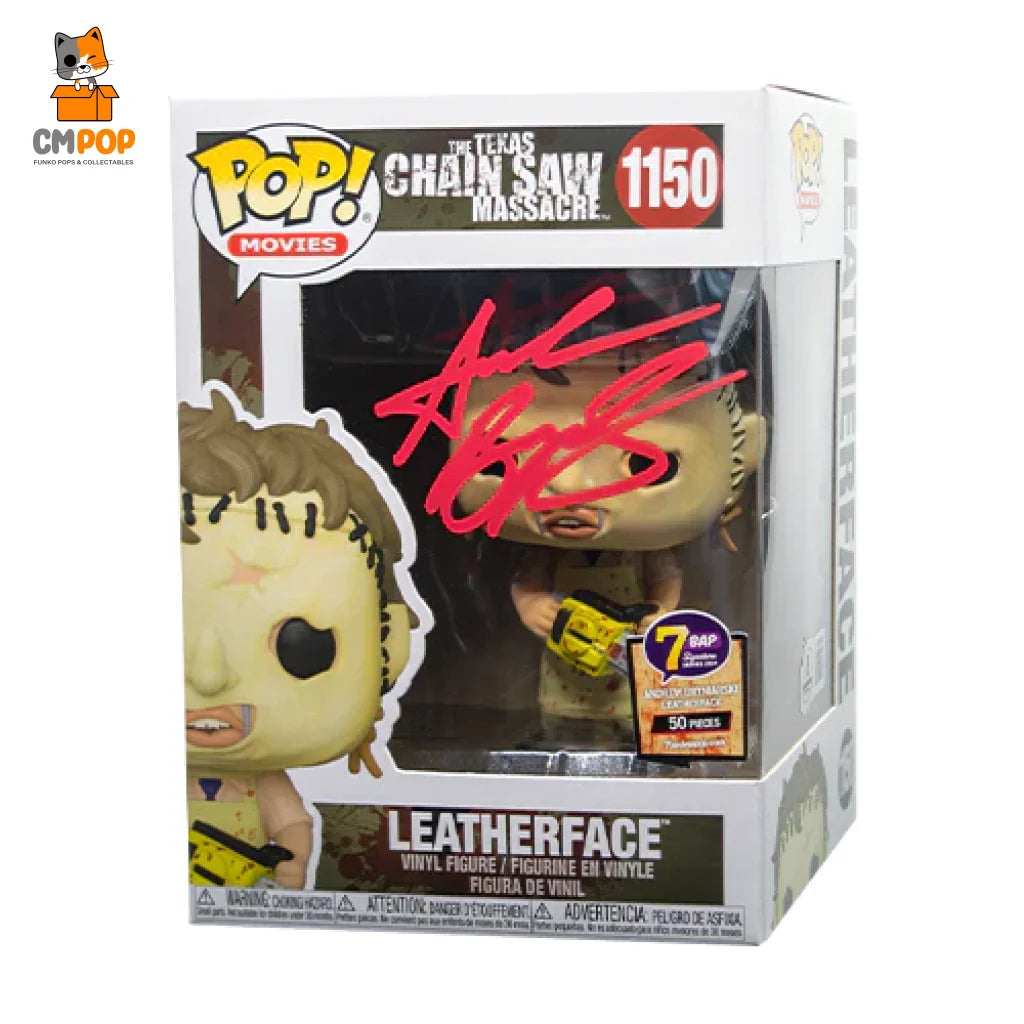 Leatherface #1150 - Funko Pop! Movies Texas Chain Saw Massacre Signed By Andrew Bryniarski (50 Pcs)