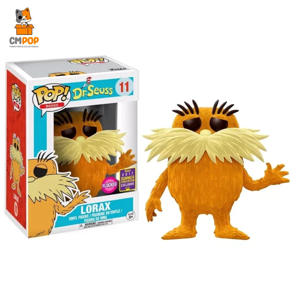 Lorax - #11 Funko Pop! Books Dr Seuss Flocked 2017 Summer Convention Exclusive Pop