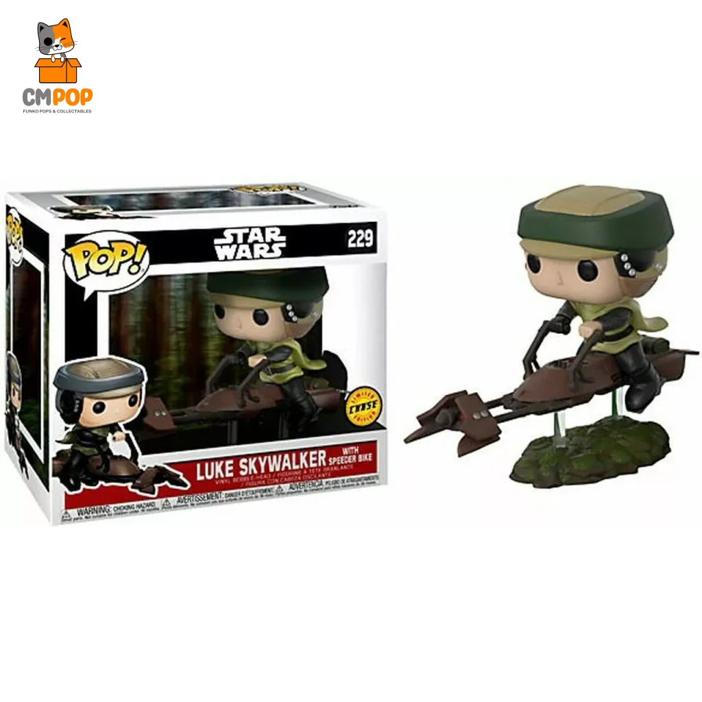 Luke Skywalker (With Speeder Bike) - #229 Funko Pop! Deluxe Chase Edition Pop