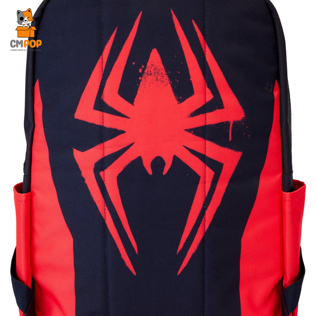 Marvel Spiderverse Miles Morales Suit Full Size Nylon Backpack - Loungefly Backpack