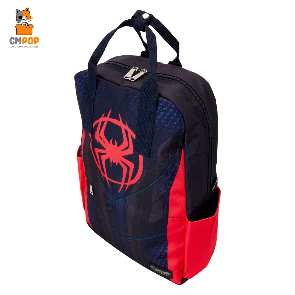 Marvel Spiderverse Miles Morales Suit Full Size Nylon Backpack - Loungefly Backpack