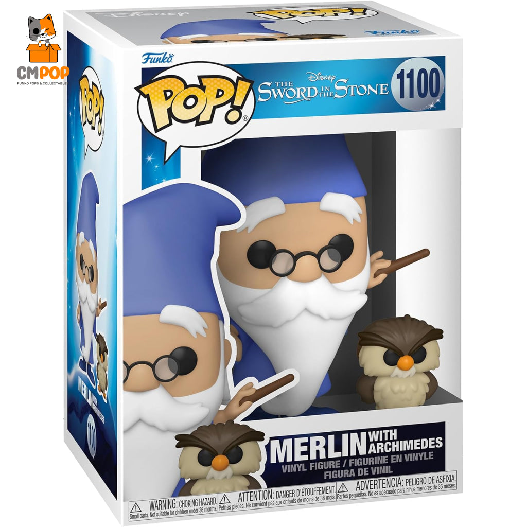 Merlin With Archimedes - #1100 Funko Pop! Disney The Sword And Stone Pop