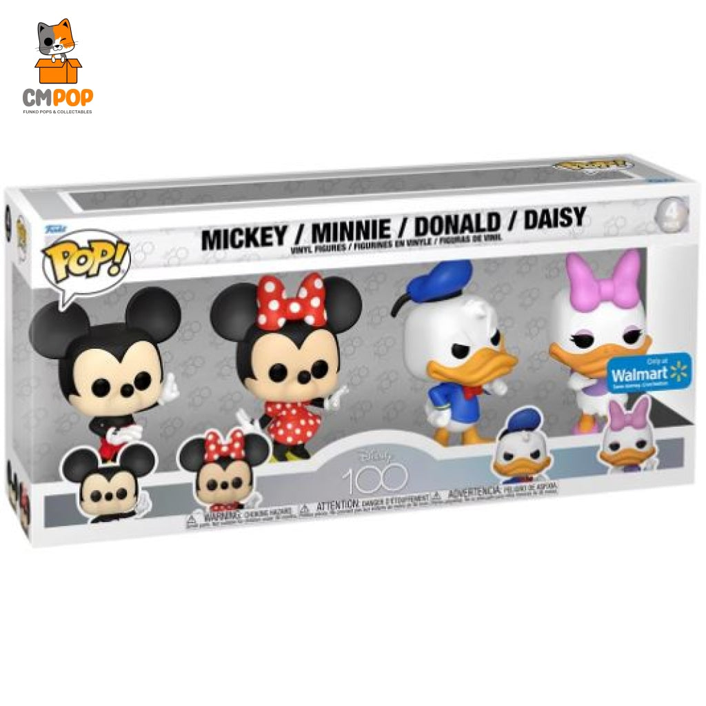 Mickey / Minnie Donald Daisy - 4 Pack Funko Pop! Disney 100 Walmart Exclusive Pop