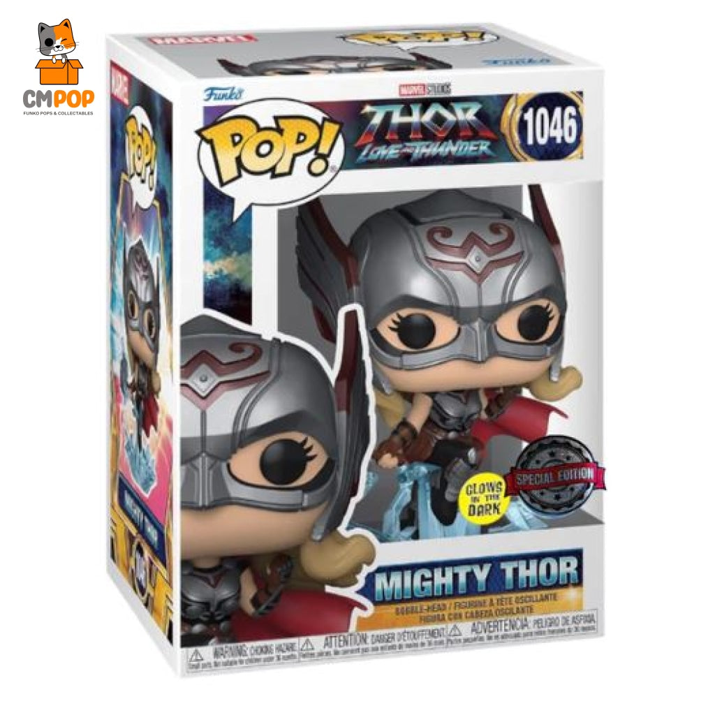 Mighty Thor - #1046 Love And Thunder Funko Pop! Marvel Glow In The Dark Special Edition Pop