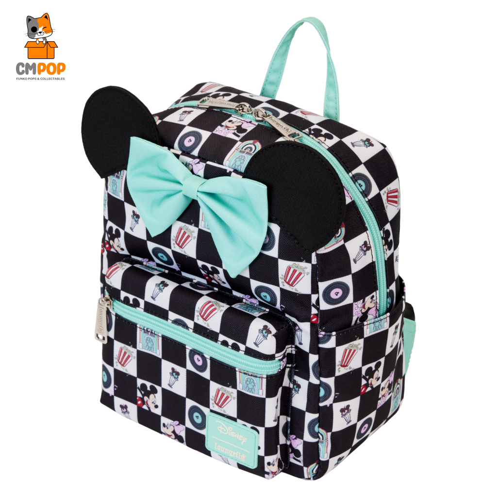 Minnie And Mickey Date Night Drive-In Diner Aop Nylon - Disney Loungefly Backpack
