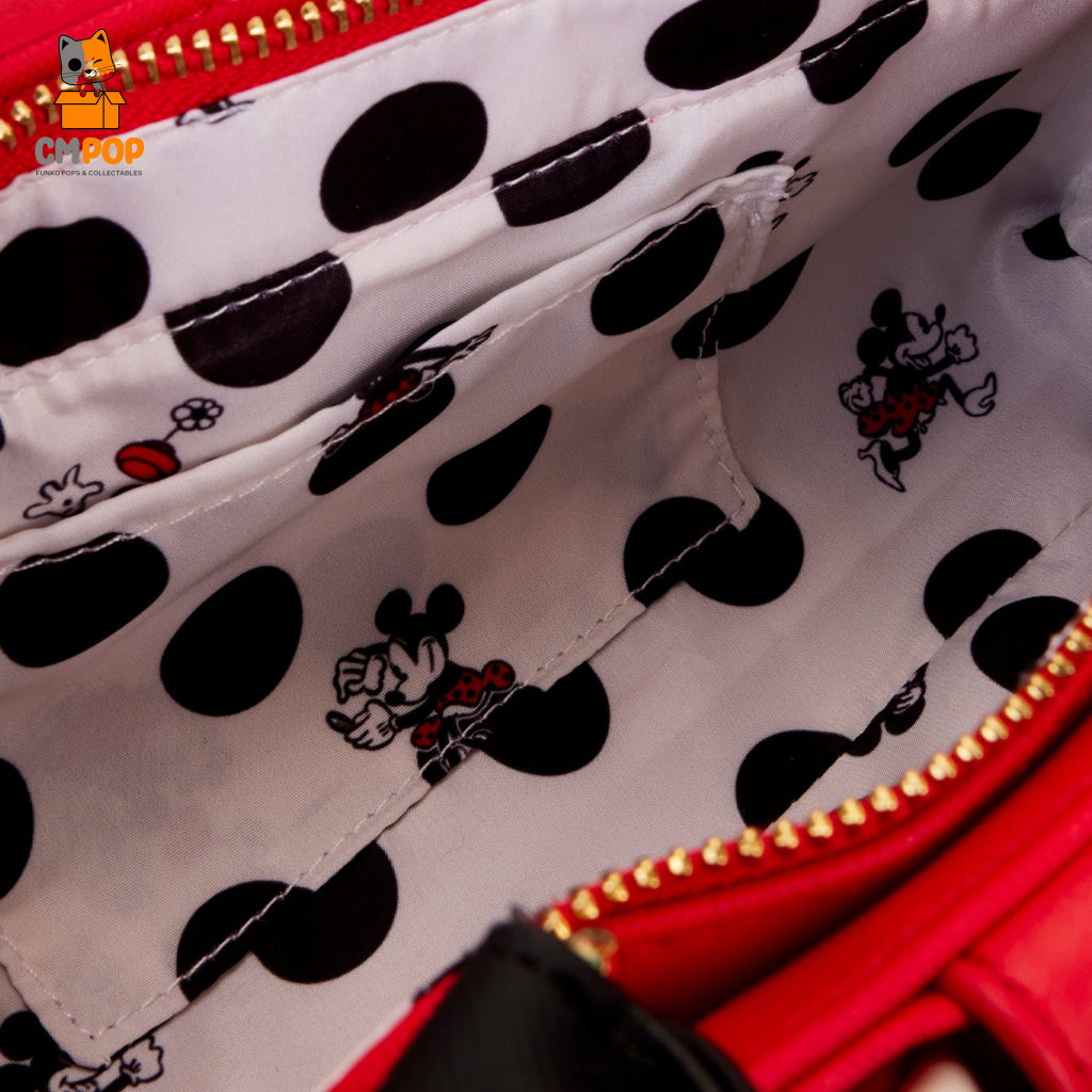 Minnie Rocks The Dots Figural- Disney - Loungefly Bow Cross Body Bag