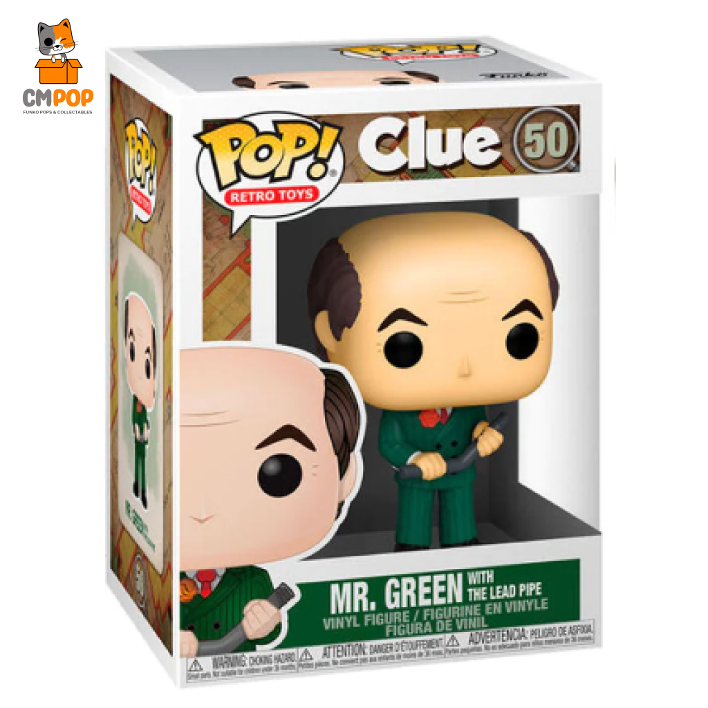 Mr. Green With Lead Pipe - #50 Funko Pop! Clue Damaged Pop