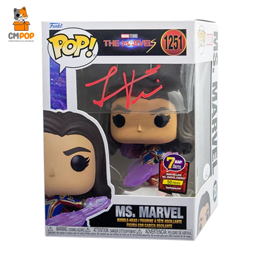 Ms. Marvel - #1251 Funko Pop! The Marvels Signed By Iman Vellani (50Pcs) Certified Pop