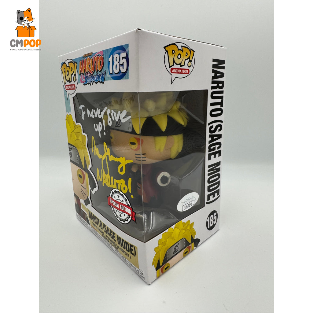 Naruto (Sage Mode) - #185 Funko Pop! Animation Shippuden Special Edition Exclusive Signed By Maile