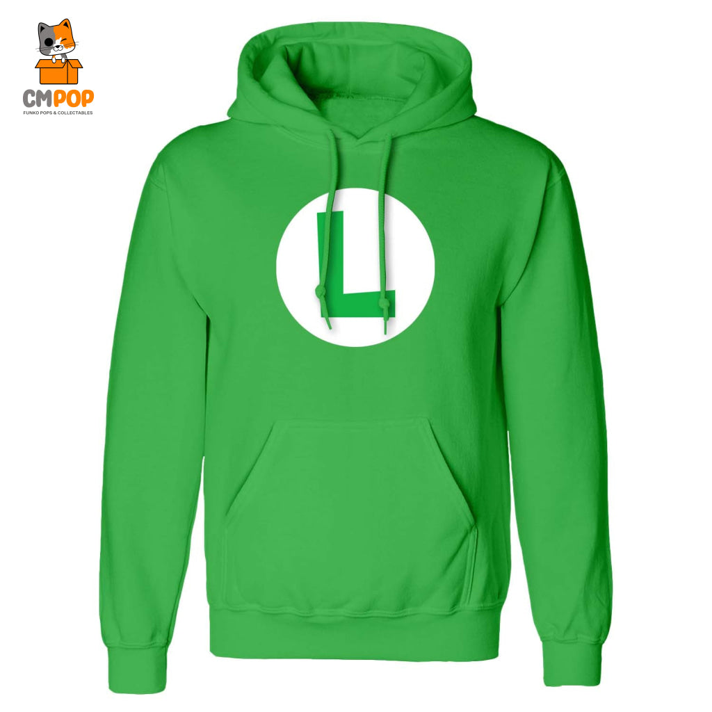 Nintendo Super Mario - Luigi Badge (Pullover Hoodie) Size: Large