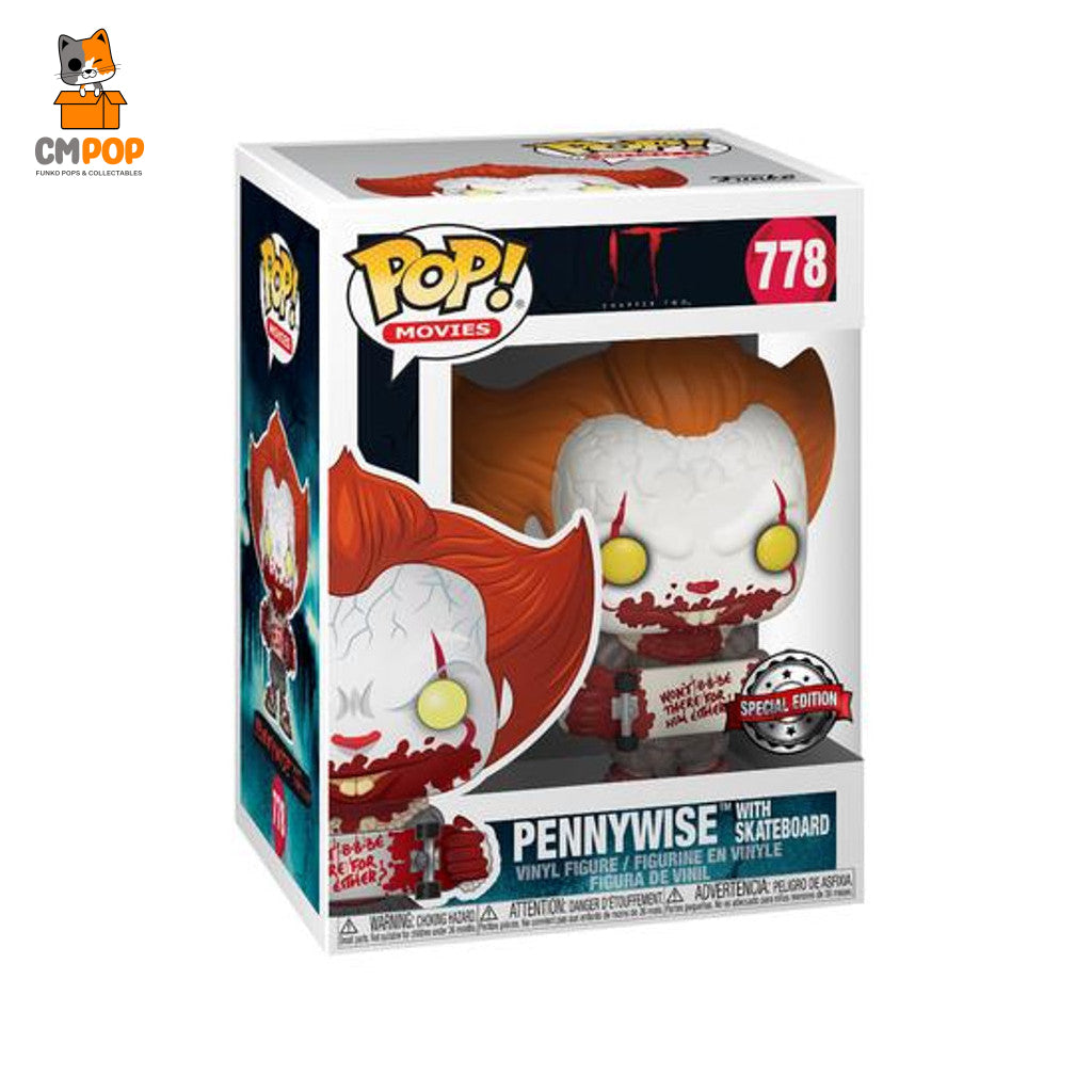 Pennywise (With Skateboard) - #778 Funko Pop! Movies It Special Edition