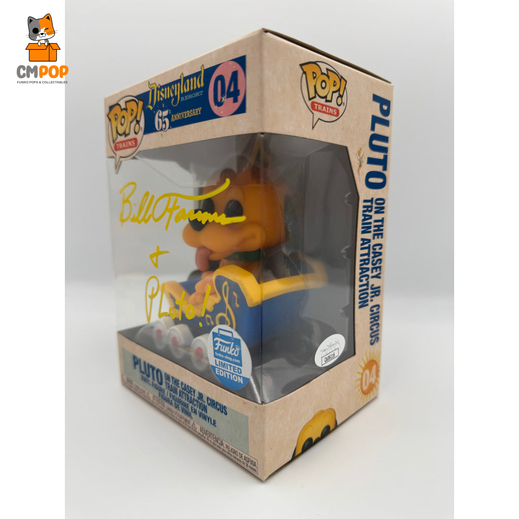 Pluto- #04 - Funko Pop! Trains Disneyland Exclusive Signed By Bill Farmer Certified Pop