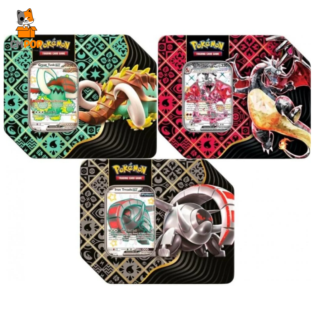 Pokémon Tcg: Scarlet & Violet 4.5 Paldean Fates Tin - Great Tusk/Iron Treads/Charizard