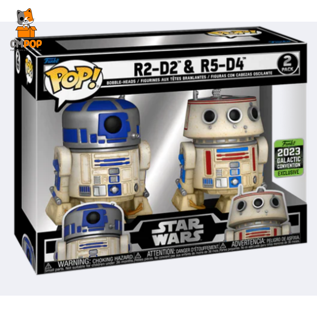 R2-D2 & R5-D4 2 Pack - Funko Pop! 2023 Galactic Convention Exclusive Star Wars Pop