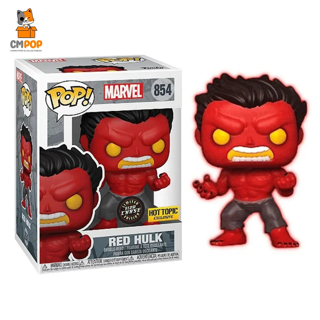 Red Hulk - #854 - Funko Pop! - Marvel - Hot Topic Exclusive-Glow Chase Funko Pop