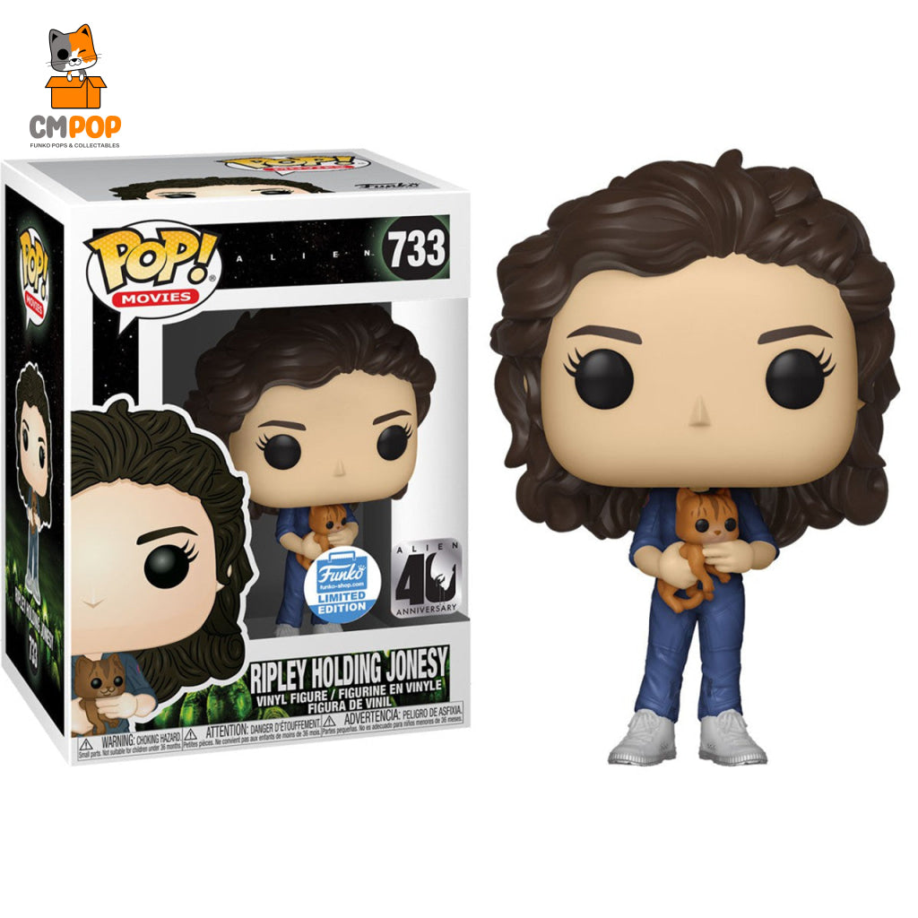 Ripley Holding Jonesy - #733 Funko Pop! Movies Alien Limited Edition 40Th Anniversary