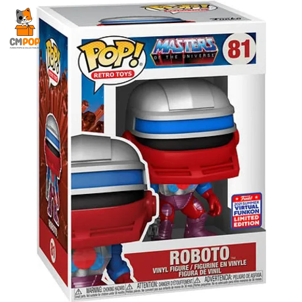 Roboto - #81 Funko Pop! Retro Toys Masters Of The Universe 2021 Summer Virtual Funkon Limited