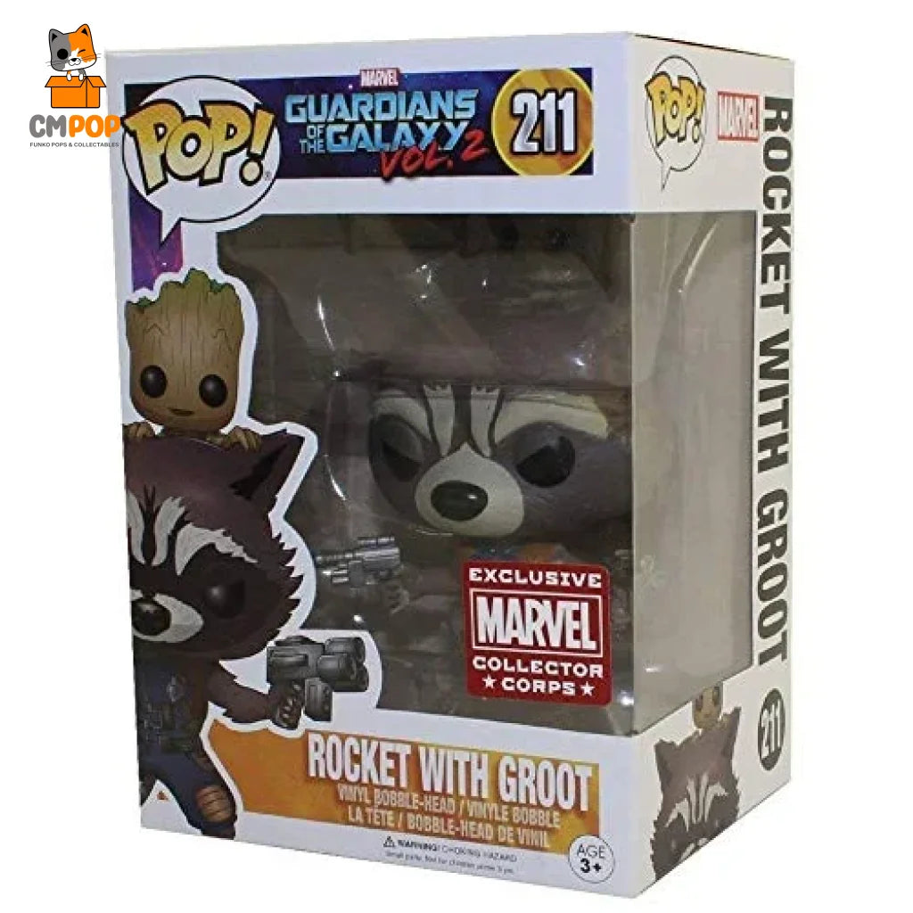 Rocket With Groot - #211- Funko Pop! Marvel Guardians Of The Galaxy Vol 2 Mcc Exclusive Pop