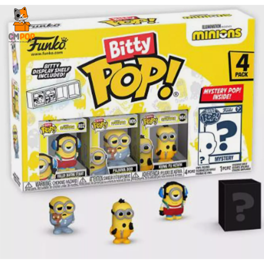 Roller Skating Stuart 4 Pack Bitty Funko Pop! - Minions Chance Of Chase Pop