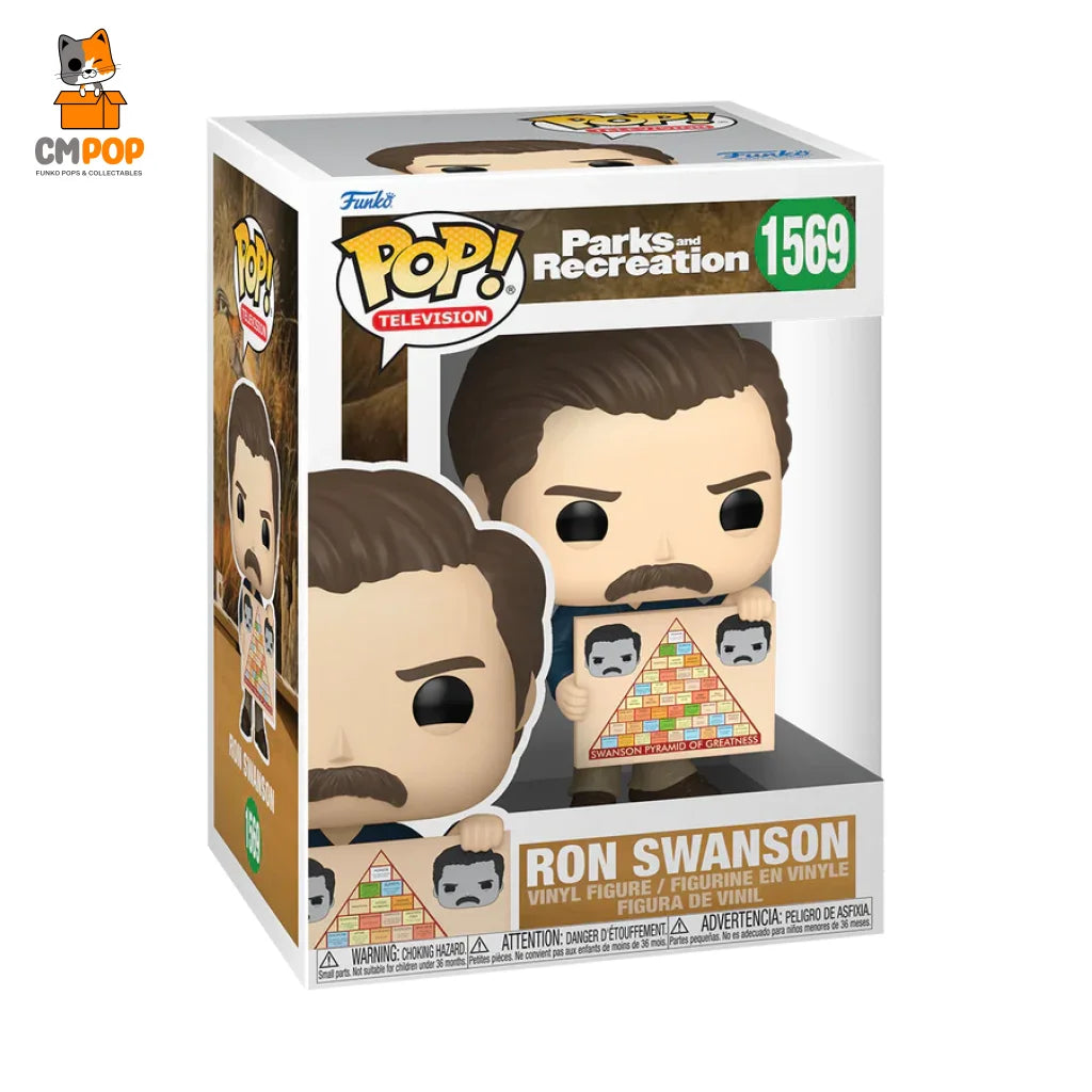 Ron Swanson (With Pyramid Of Greatness) - #1569 Funko Pop! Parks And Rec Pop