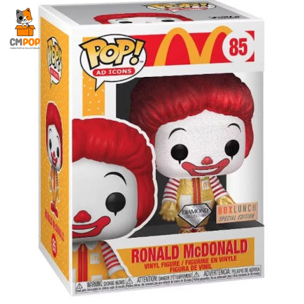 Ronald Mcdonald - #85 Funko Pop! Ad Icons Diamond Collection Box Lunch Special Edition