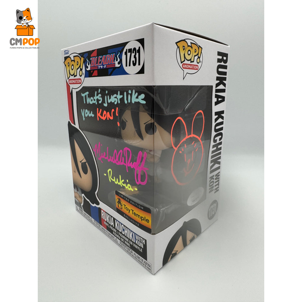 Rukia Kuchiki With Kon - #1731 Funko Pop! Animation Bleach Toy Temple Exclusive Signed By Michelle