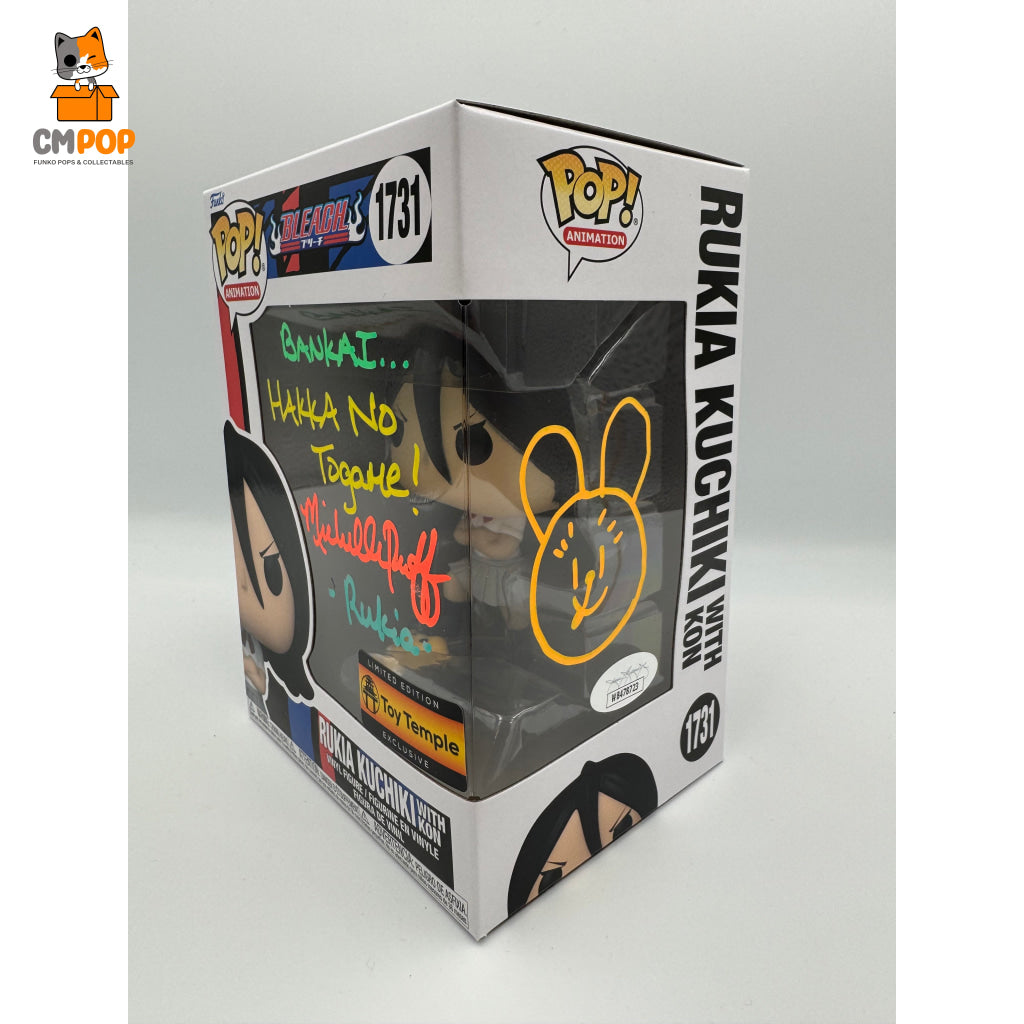 Rukia Kuchiki With Kon - #1731 Funko Pop! Animation Bleach Toy Temple Exclusive Signed By Michelle