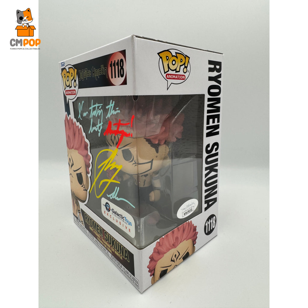 Ryomen Sukuna - #1118 Funko Pop! Animation Jujutsu Kaisen Galactic Toys Exclusive Signed By Ray